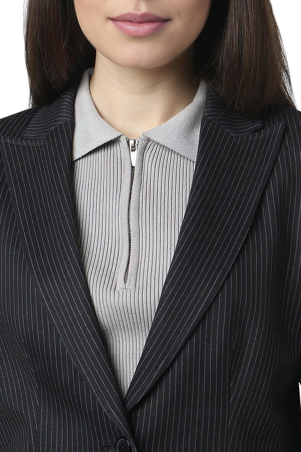 Van Heusen Women's Blazer (VWBZFRGFX45002_Black_M