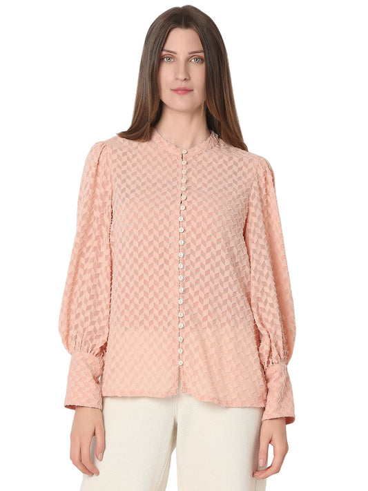 VERO MODA Women's Regular Fit Pink Shirt