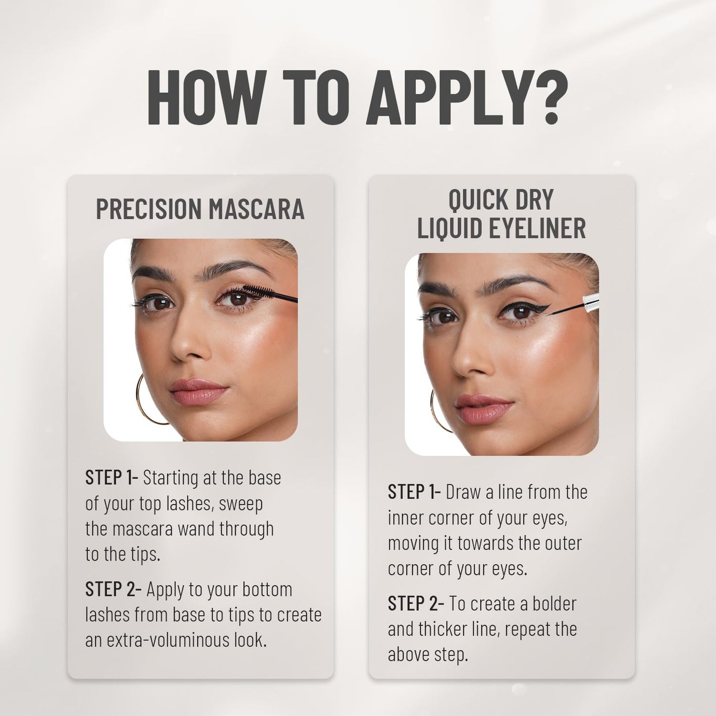 SWISS BEAUTY Liquid Metallic Wing & Volume Kit | Mascara + Eyeliner | Water-Resistant | Quick-Drying | Long-Lasting | 12.5g