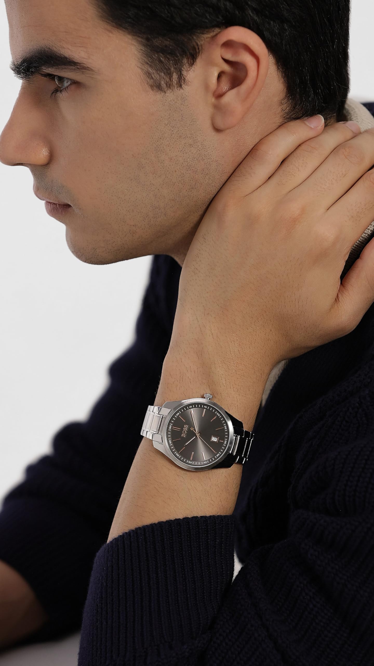 BOSS Hugo Stainless Steel Circuit Analog Gray Dial Men's Watch-1513849