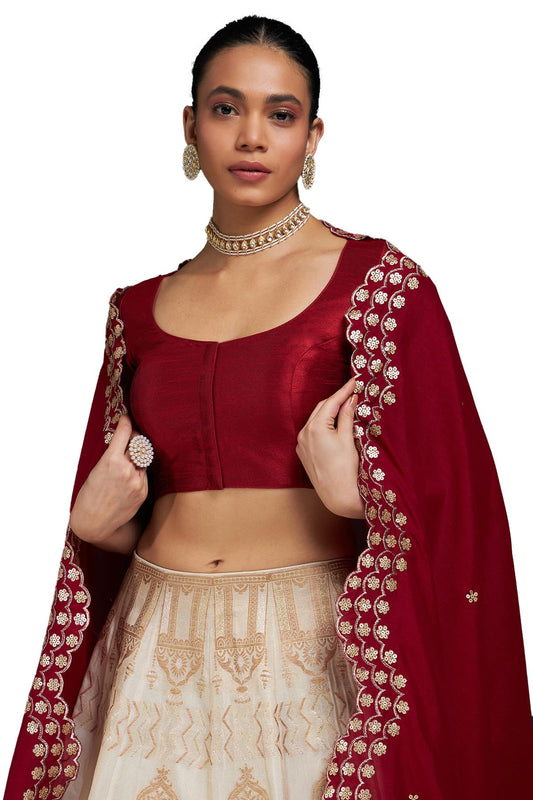 Soch Womens Maroon Art Silk Princessline Cut Padded Blouse