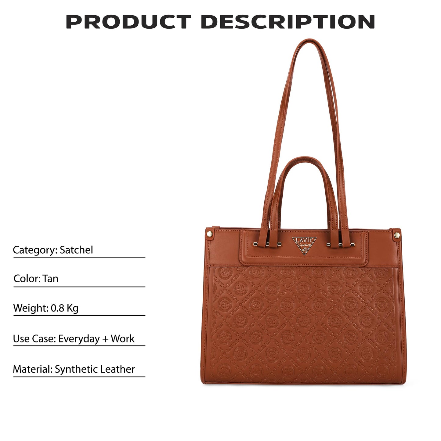 Lavie Signature Women's LS Moscow Satchel Handbag for Women | Satchel Bag for Work | Ladies purse | Stylish Shoulder Bag | Gift For Women