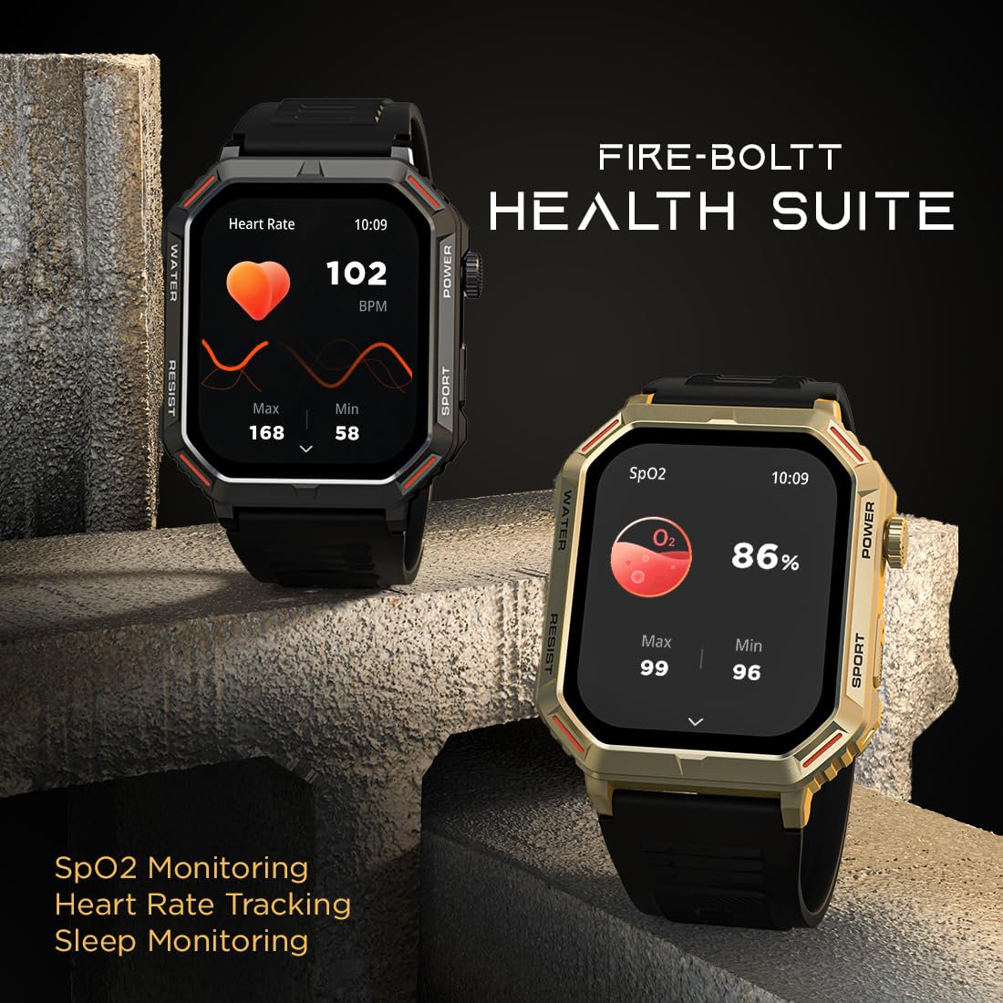 Fire-Boltt Strike Smart Watch 1.95 AMOLED Display, 800 NITS Brightness, 123 Sports Modes, Bluetooth Calling, Always On Mechanism