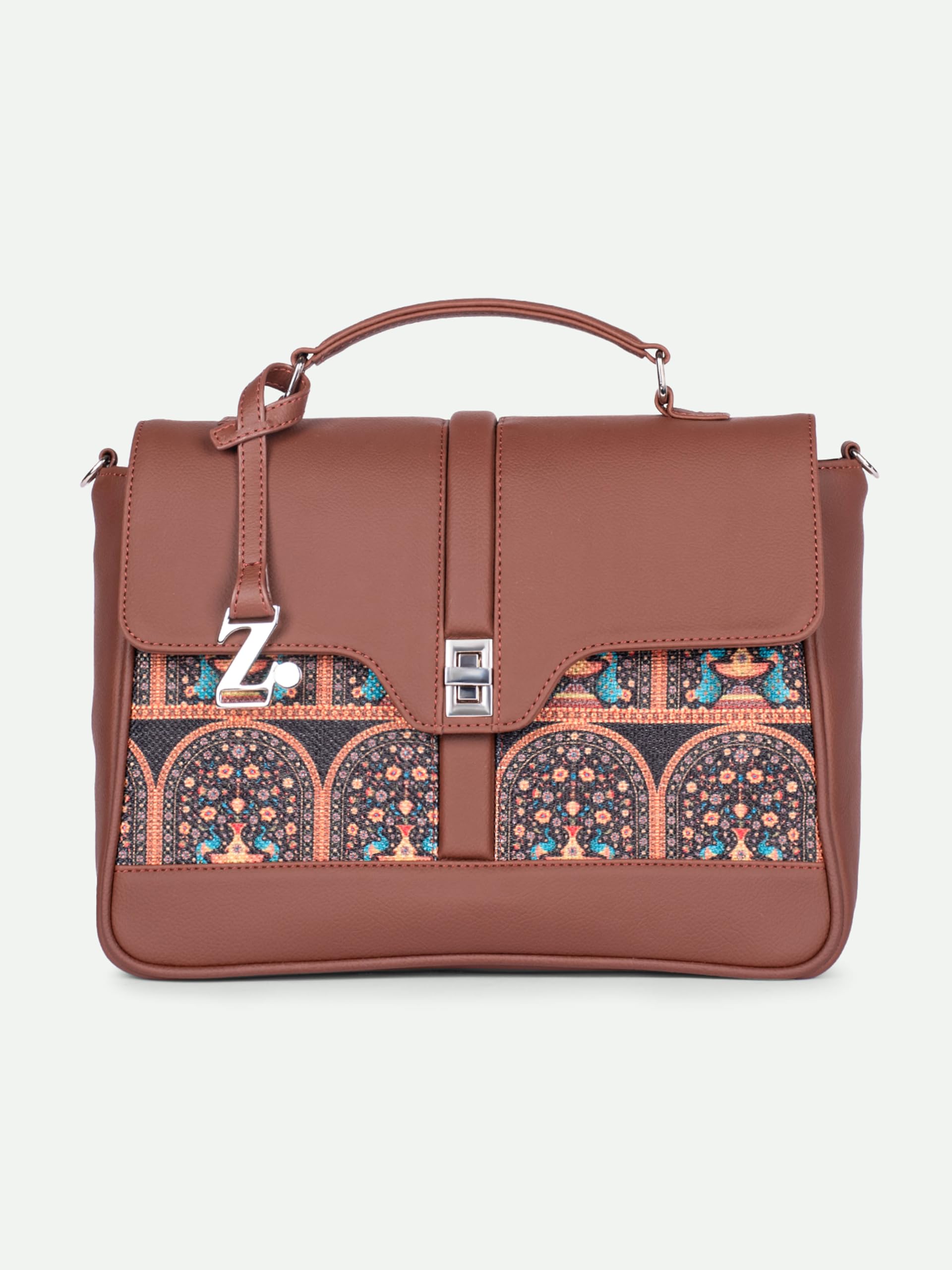 ZOUK | Royal Indian Peacock Motif Women's Vegan Leather Nessa