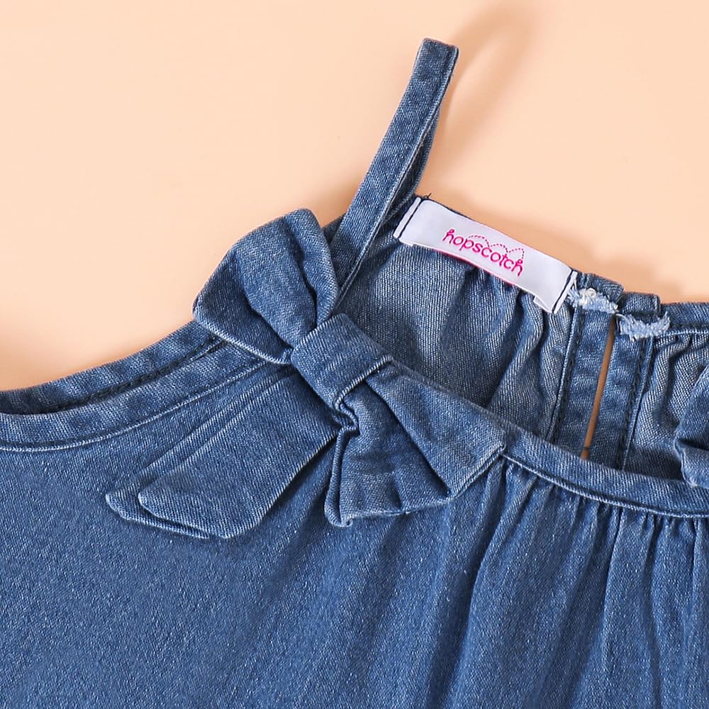 Hoscotch Girls Solid Blue Sleeveless Short Set