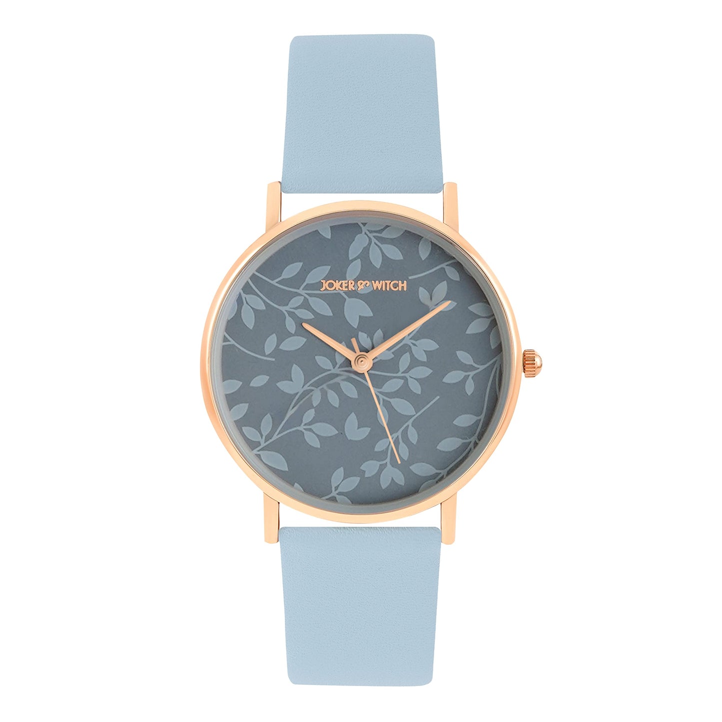Joker & Witch Women Analogue Fern 36mm Blue Dial 18mm Faux Leather Strap Watch