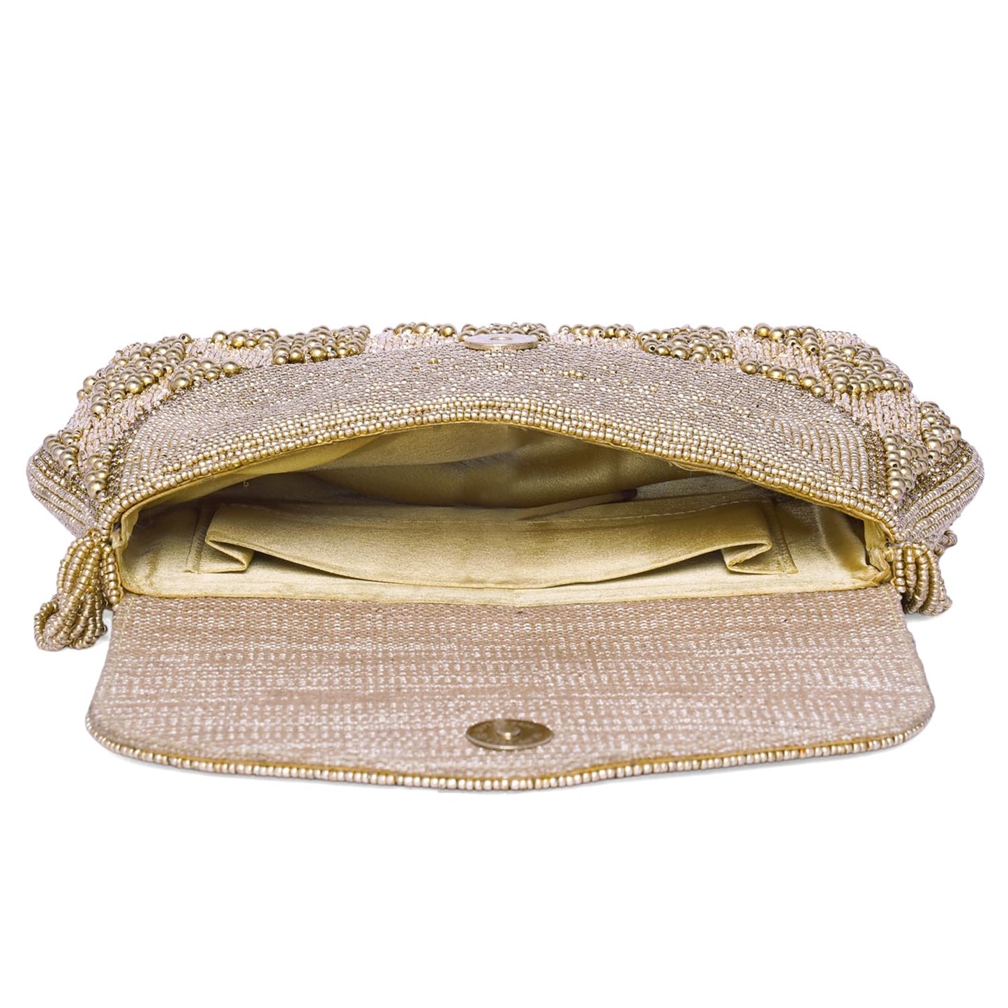 Peora Gold Clutch Purses for Women Handmade Evening Sling Handbag Stylish Bridal Fashion Clutch Bag for Girls (C158G)