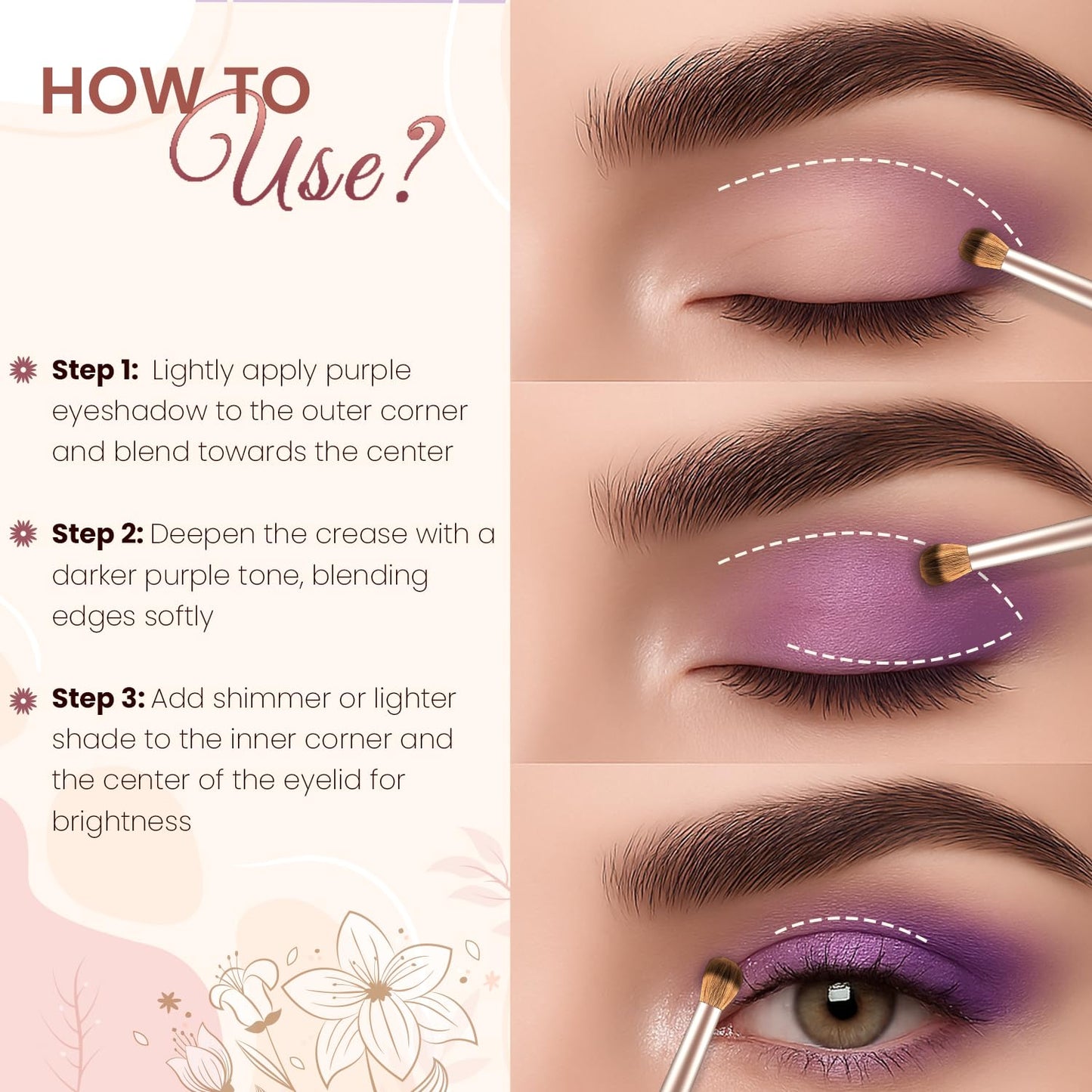 Glam21 Floral Hues 9 In 1 Eyeshadow Palette | Highly Pigmented | Easy To Carry | Super-Blendable | Mix of Matte and Shimmers Smudge-Proof (7.2 gm) | 03- Tulip