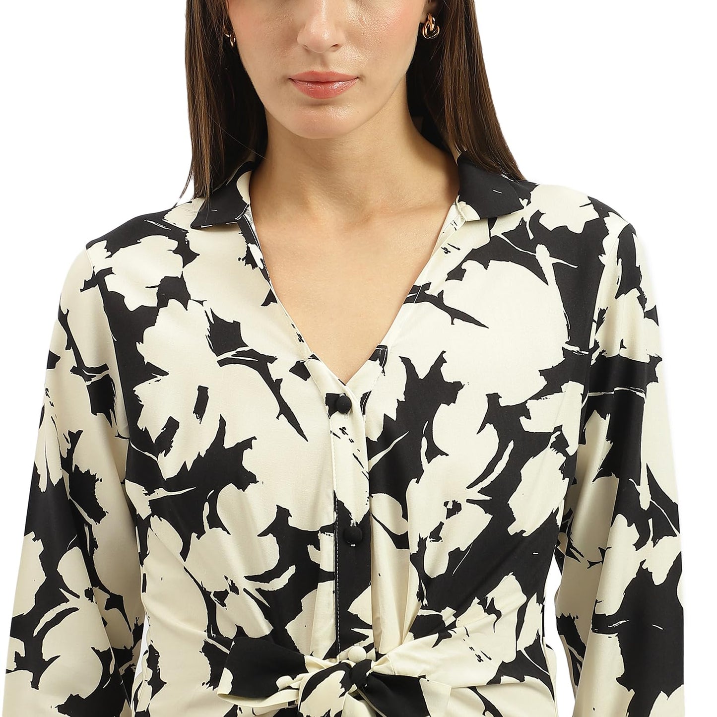United Colors of Benetton Spread Collar Printed Dress