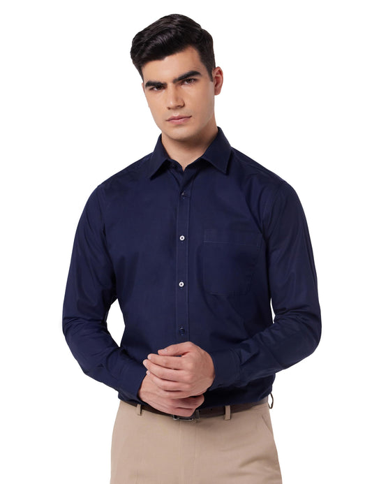 Raymond Men's Slim FIT Full Sleeve Dark Blue Formal Shirt