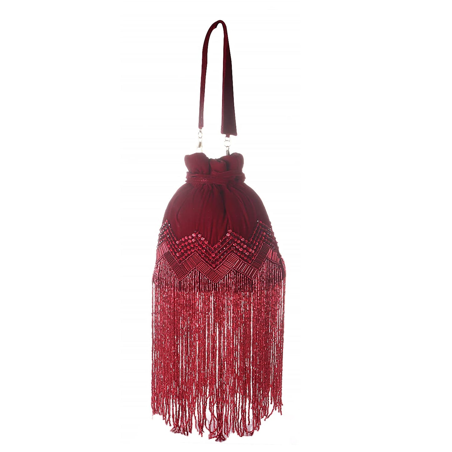 SWISNI Marron long tassel marron potli II Women's Traditional Designer Clutch For Women & Girls II DESIGNER POTLIS