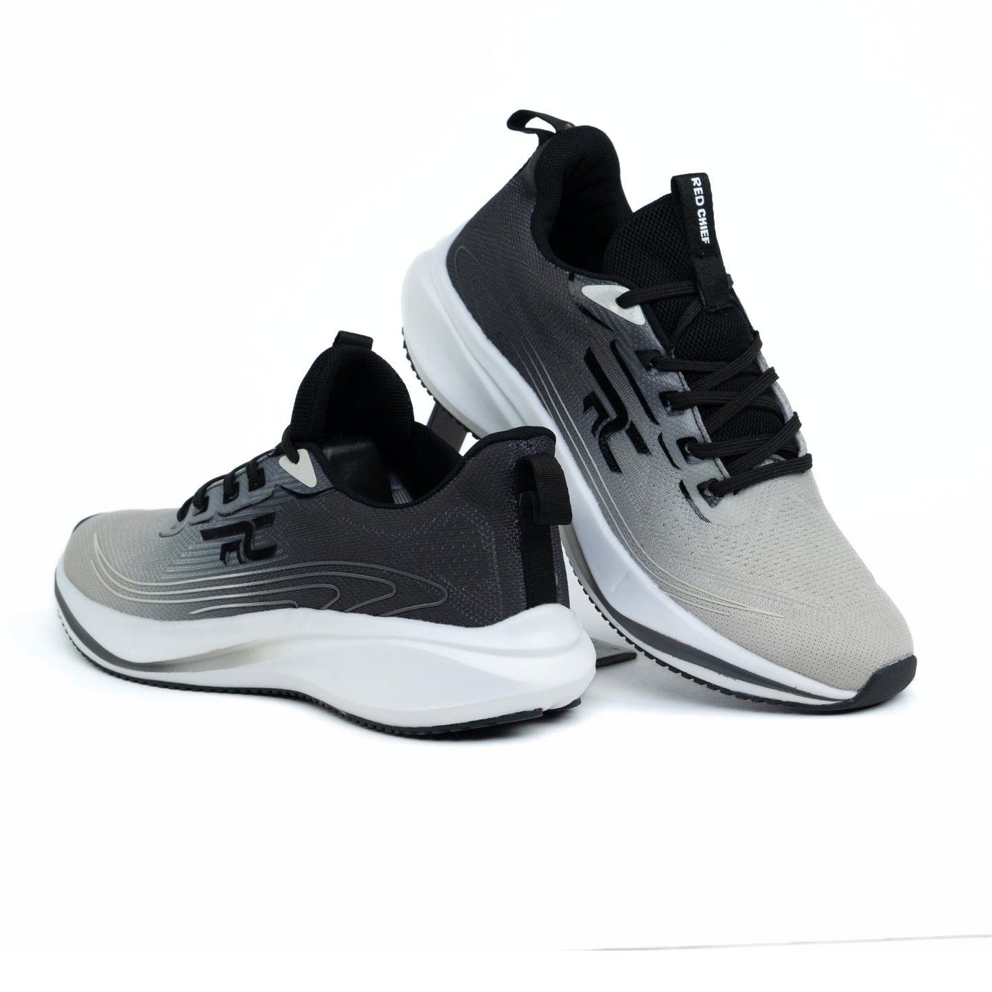 Red Chief Sports Running Shoes for Men & Boys | Stylish Lace-Up Outdoor Shoes | Lightweight Walking-Style Runners | Comfortable Athletic D.Grey-White | Size-10 | R1717 F030