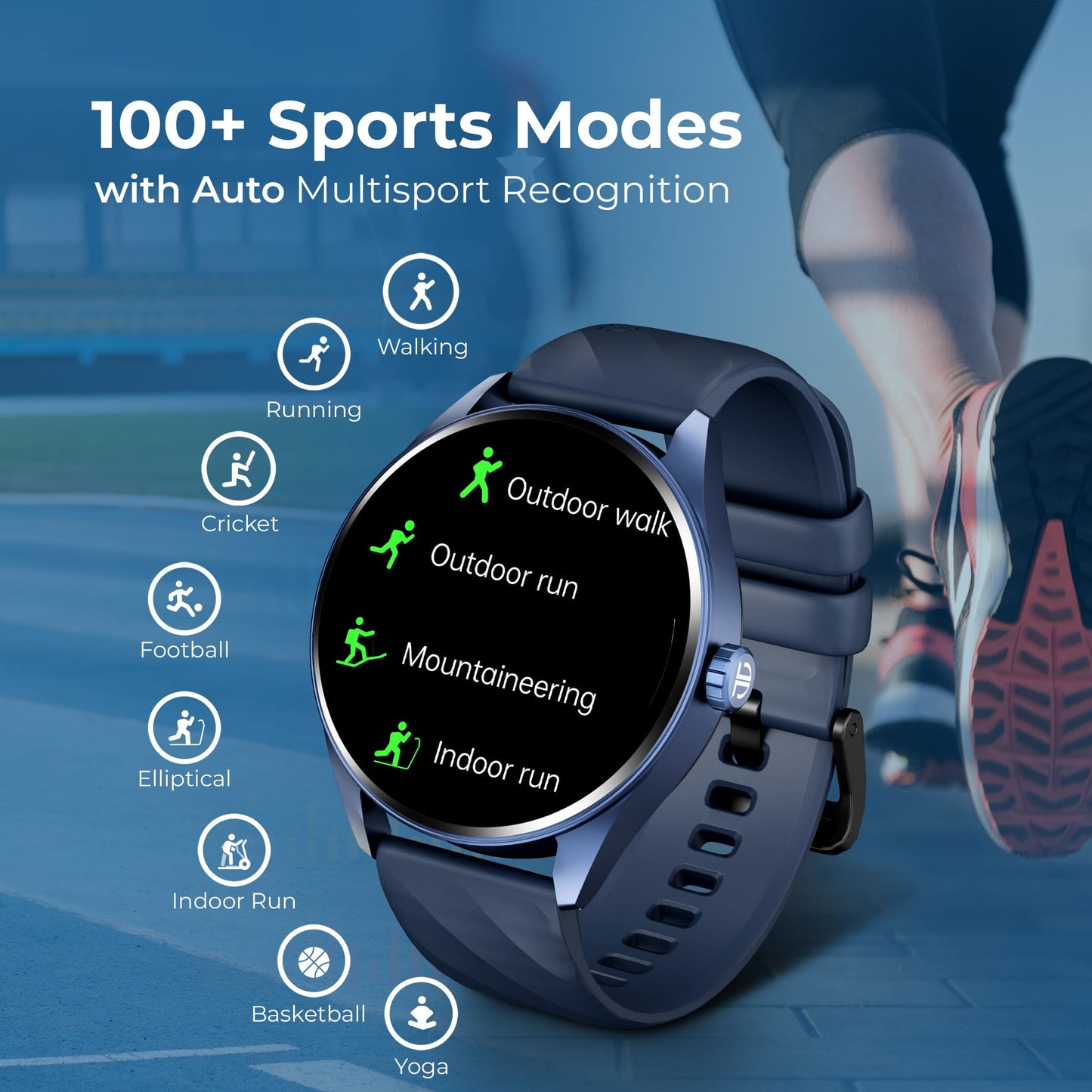 Titan Crest 1.43” AMOLED Smart Watch for Productivity with BT Calling, AI Morning Briefs, Functional Crown, Health Tracking, Aluminium Body, 100+ Sports Modes, Smartwatch for Men and Women - (Brown)