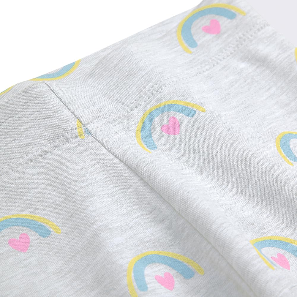 Hopscotch Girls Slim Fit Printed Leggings in Grey Color For Ages (4-5 Years)