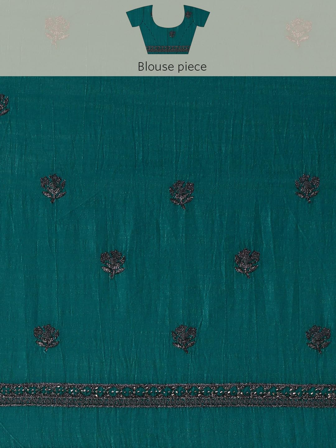 MOHEY Women's Art Silk Machine Resham & Zari Boota & Border Work Saree with Unstitched Blouse Piece - Green
