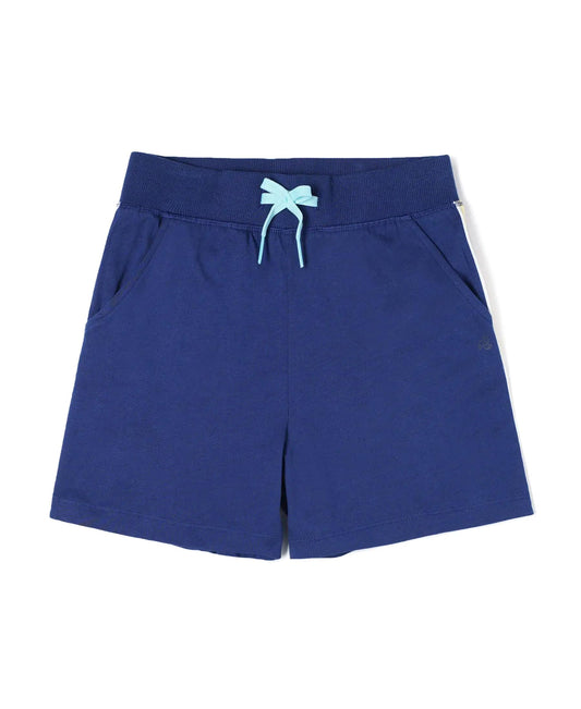 Jockey Girls Super Combed Cotton Regular Fit Shorts with Side Pockets & Drawstring Closure_Style_AG63_Blue Depth_11-12 Yrs