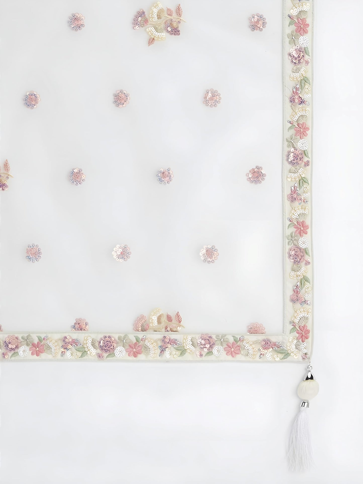 Zeel Clothing Women's Sequins Embroidered Work Soft Net Designer Lehenga Choli With Dupatta (6033-White-Wedding-Stylish-Lehenga-Choli-Latest; Free Size)