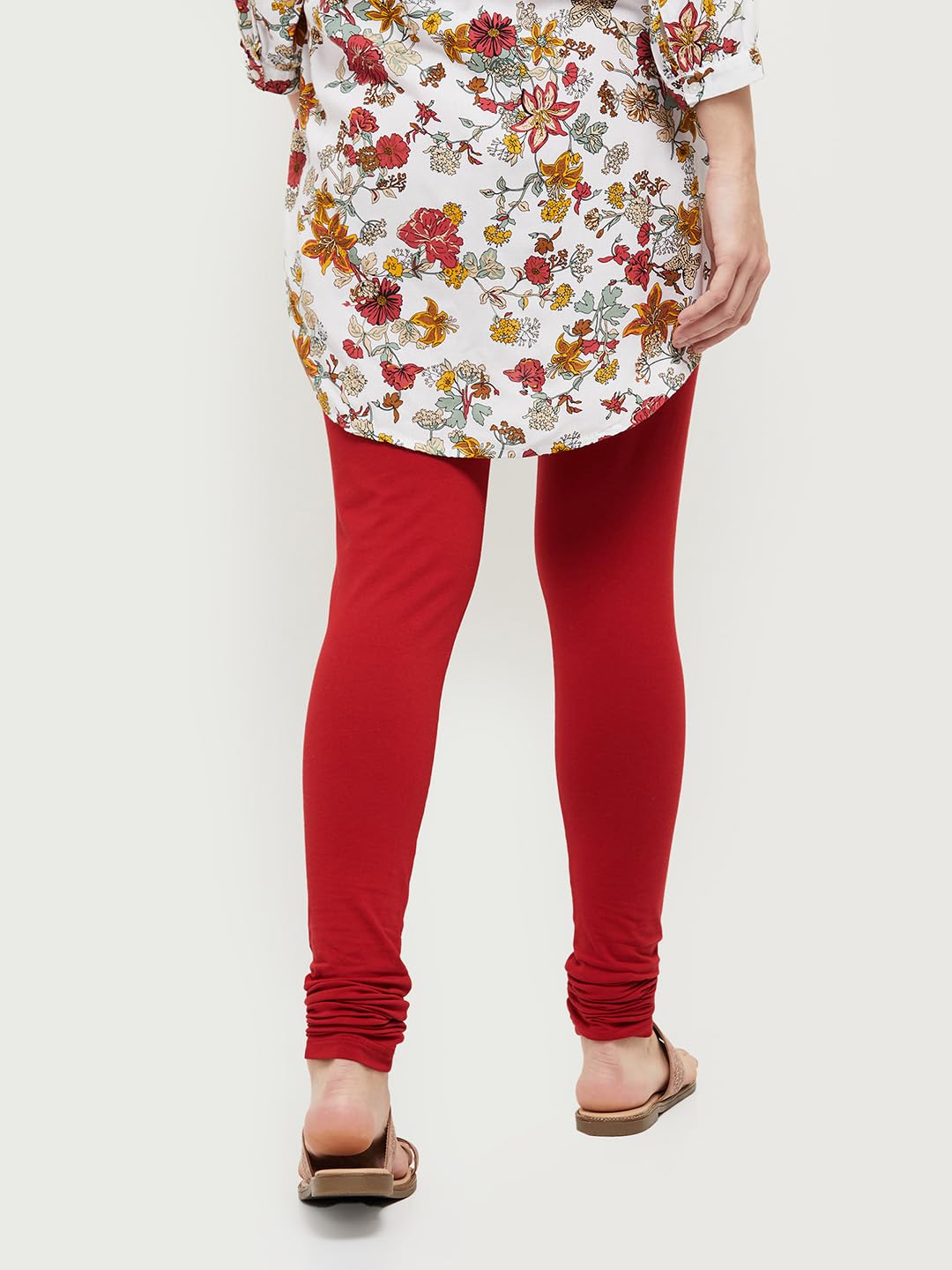 Max Women Solid Elasticated Skinny Fit Churidar (Nooskc21Rered)_M