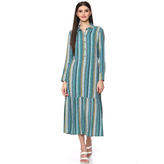 BIBA Women Printed Mix and Match(Casual D1812_Blue_34)