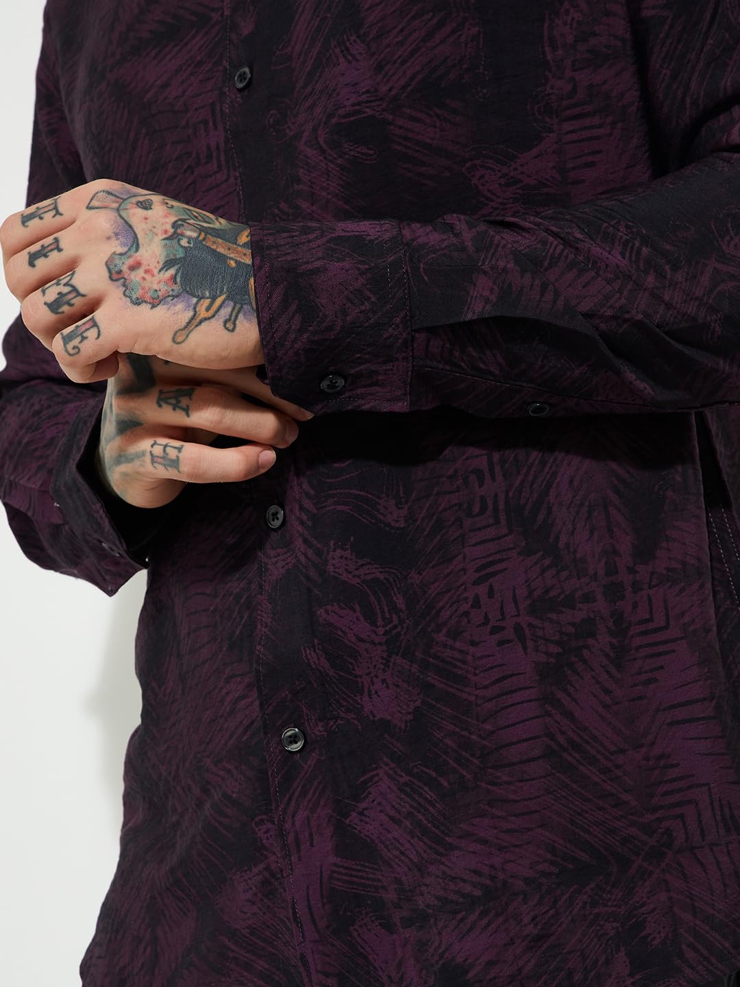 URB_N Men Printed Regular Fit Resort Shirt (Red_L)