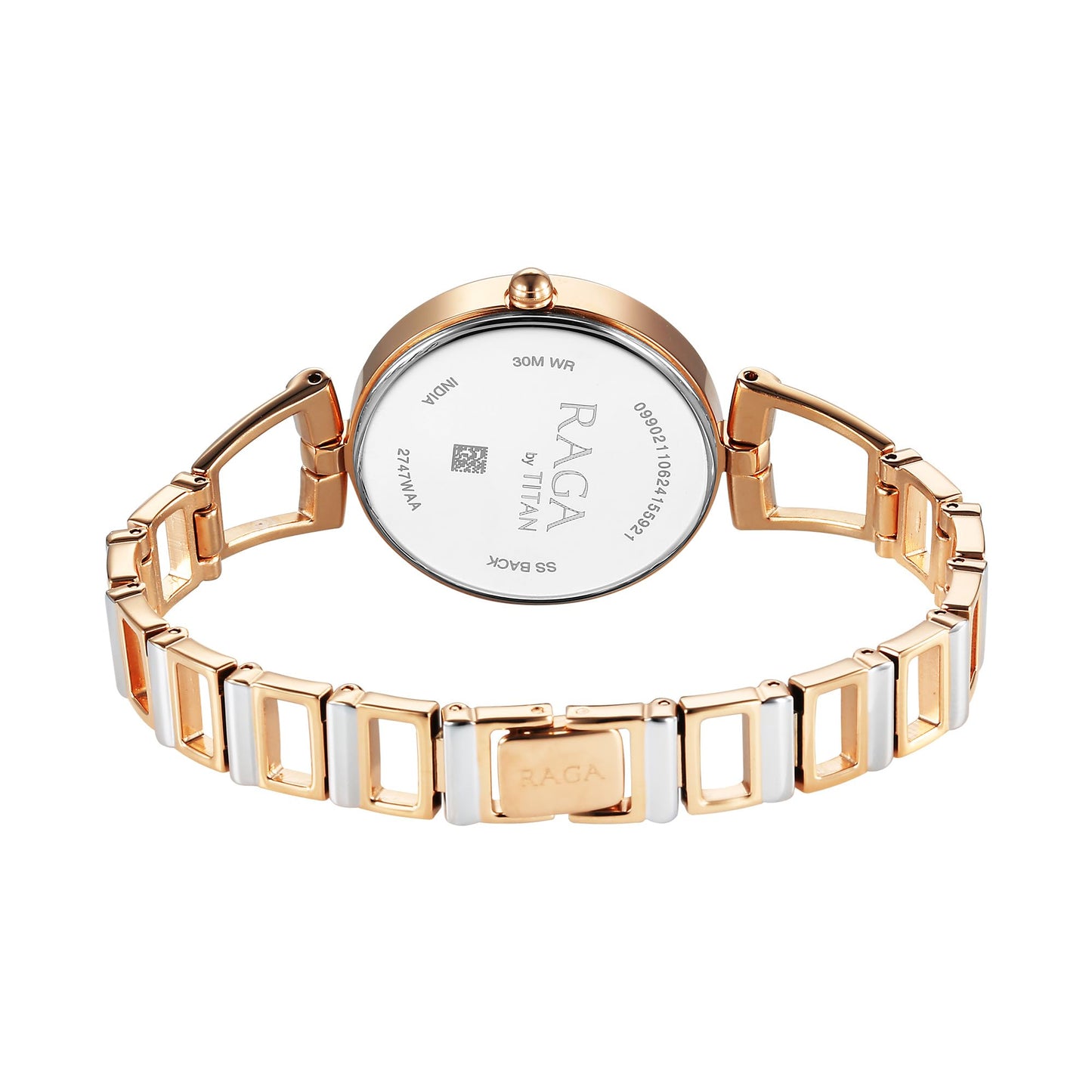 Titan Raga Ascend Quartz Analog Rose Gold Dial with Rose Gold Brass Strap Watch for Women