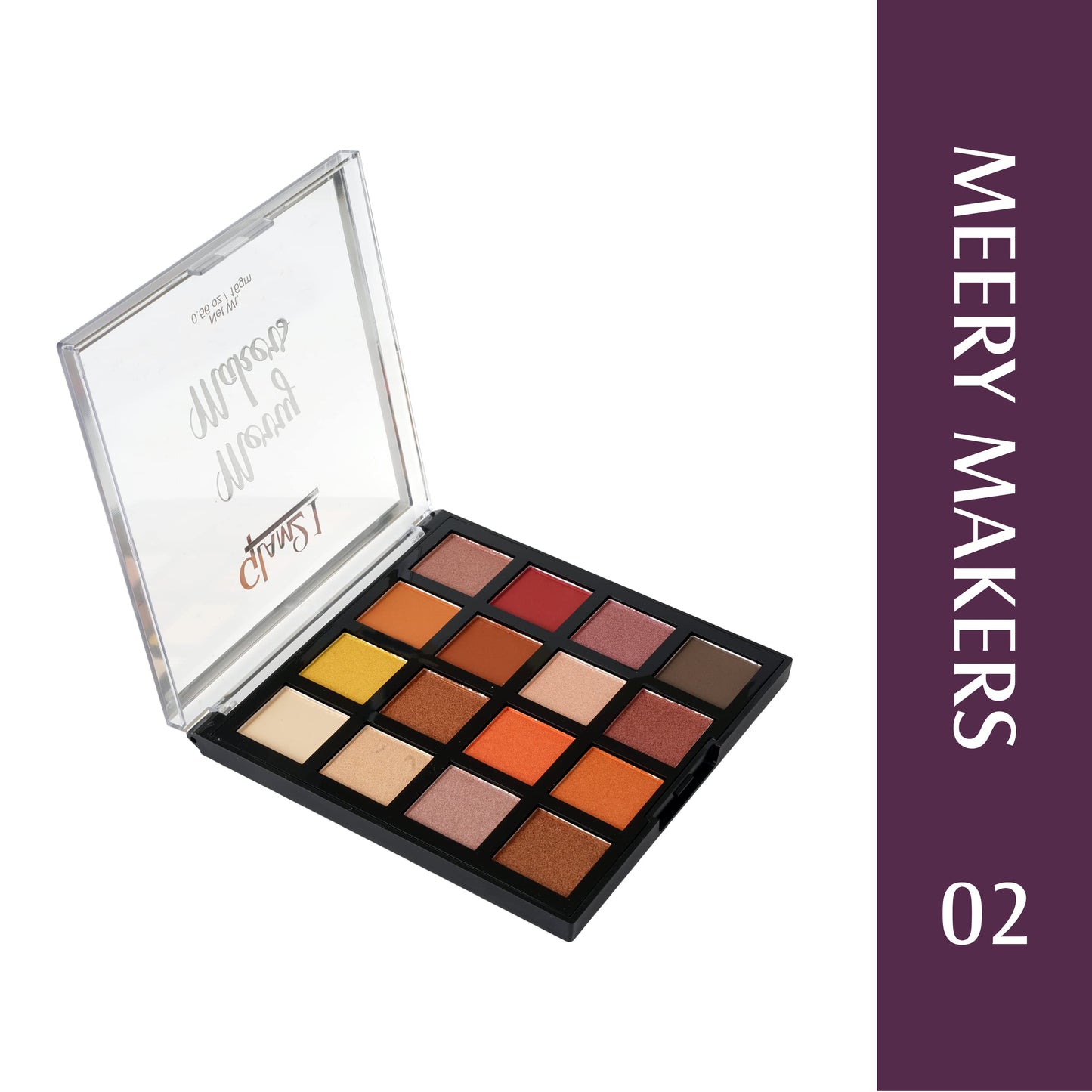 Glam21 Merry Makers Eyeshadow Palette | 16 Highly Pigmented Shades | Seamless Blending| Long-Staying | 16 gm - Shade-02