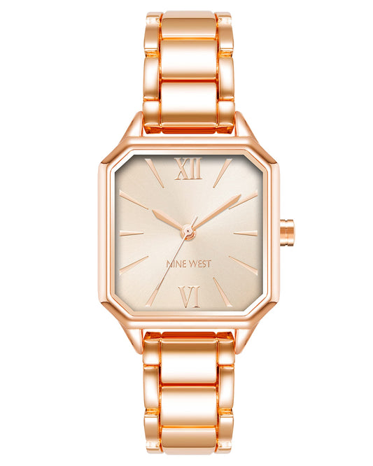 Nine West Women's Bracelet Watch, Analog Display, Metal Band, Limited Movement, Chronograph, Rose Gold-Tone
