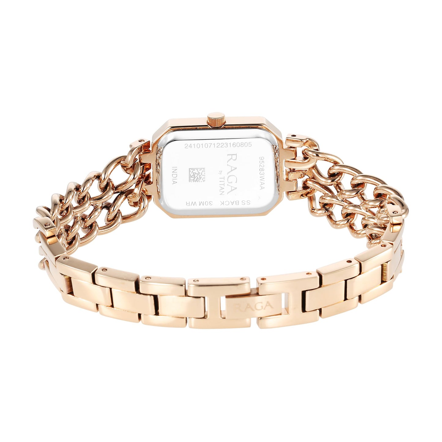 Titan Raga Showstopper Quartz Analog Rose Gold Dial Rose Gold Metal Strap Watch for Women - NS95283WM01