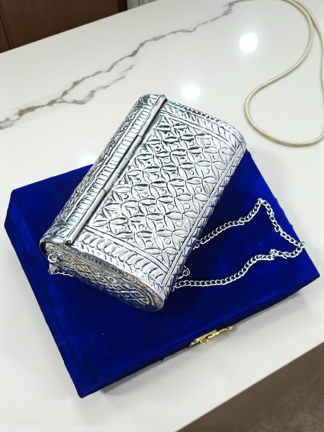 Trend Overseas Women gift Silver Brass Metal bag Bridal Clutch Girls Party Purse