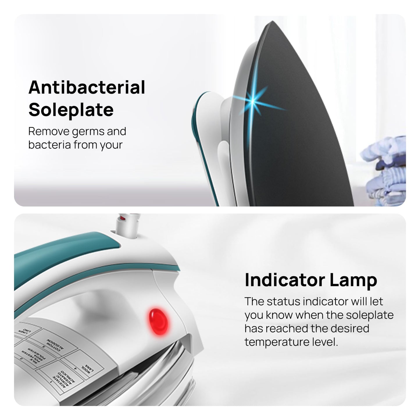 Wipro Elato GD203 1200 Watt Heavyweight Dry Iron, Quick Heat Up, Anti Bacterial German Weilburger Dual Coated Soleplate,5 Modes, Dry Iron Press,Wrinkle Free Clothes in One Shot, 2 Year Warranty,Blue