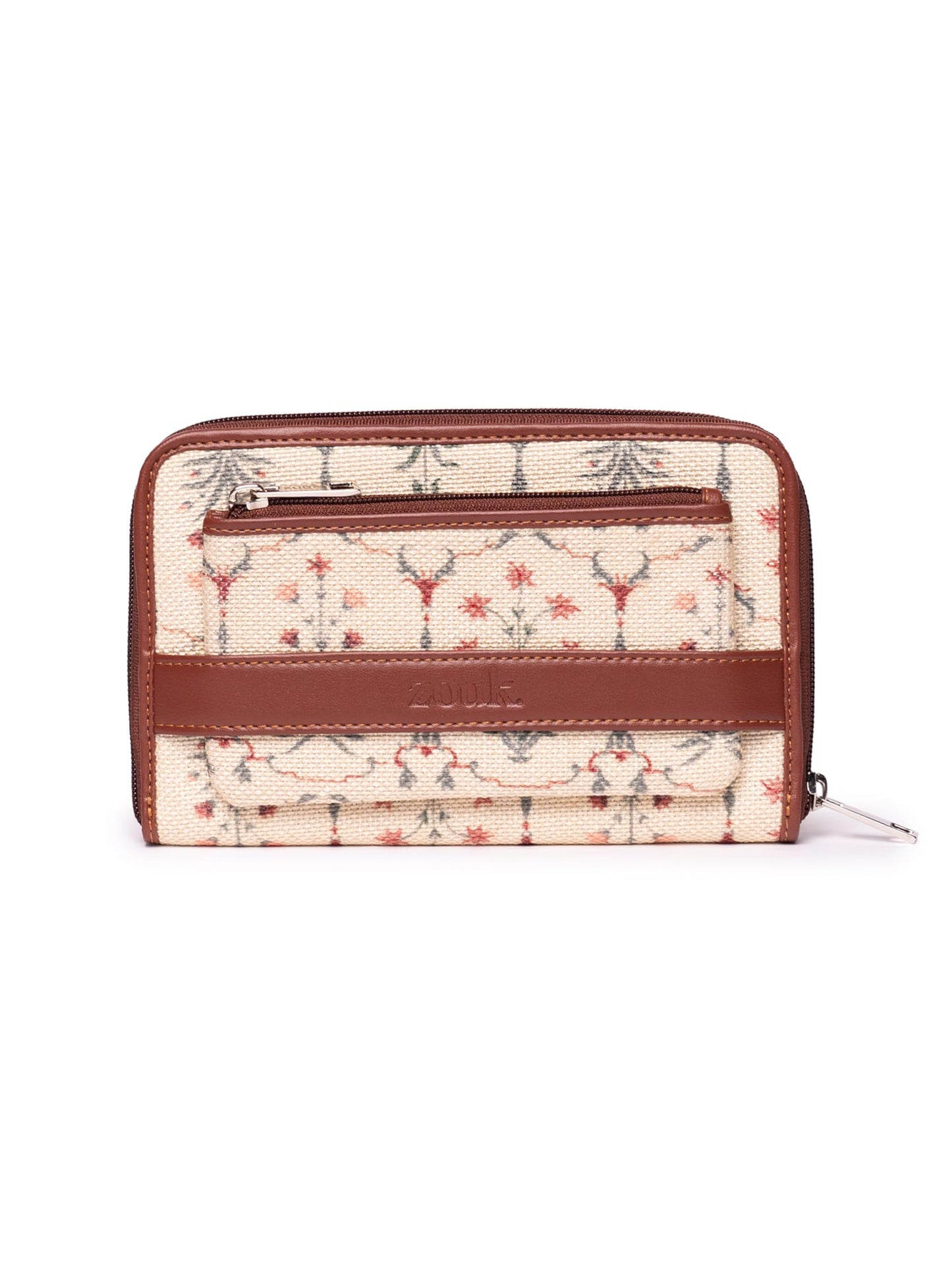 ZOUK Women Handcrafted Classic Zipper Wallet - Taj Nakashi