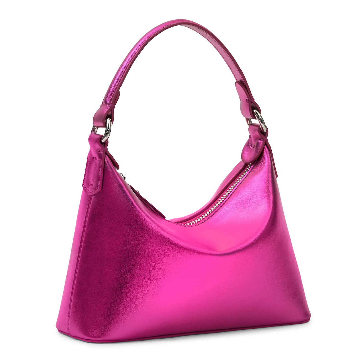 Miraggio Womens Fionn Metallic Sling Bag With Relaxed Fit Top Handle (Metallic Pink)