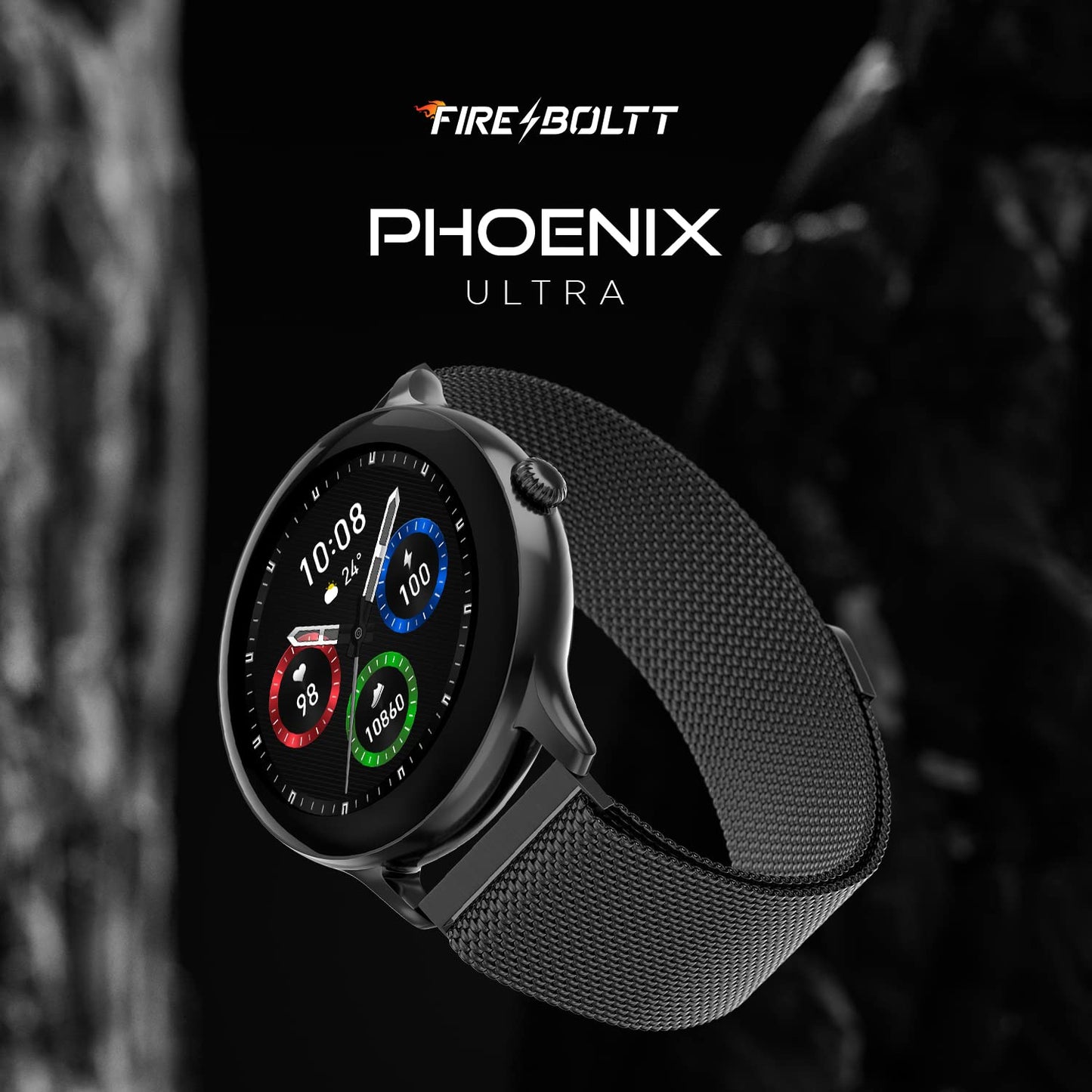 Fire-Boltt Phoenix Ultra Smart Watch 1.39” HD Display, Bluetooth Calling, AI Voice Assistant, 120 Sports Modes, IP67 Waterproof, SpO2 Monitor, Smart Watch for Man & Woman- Grey SS