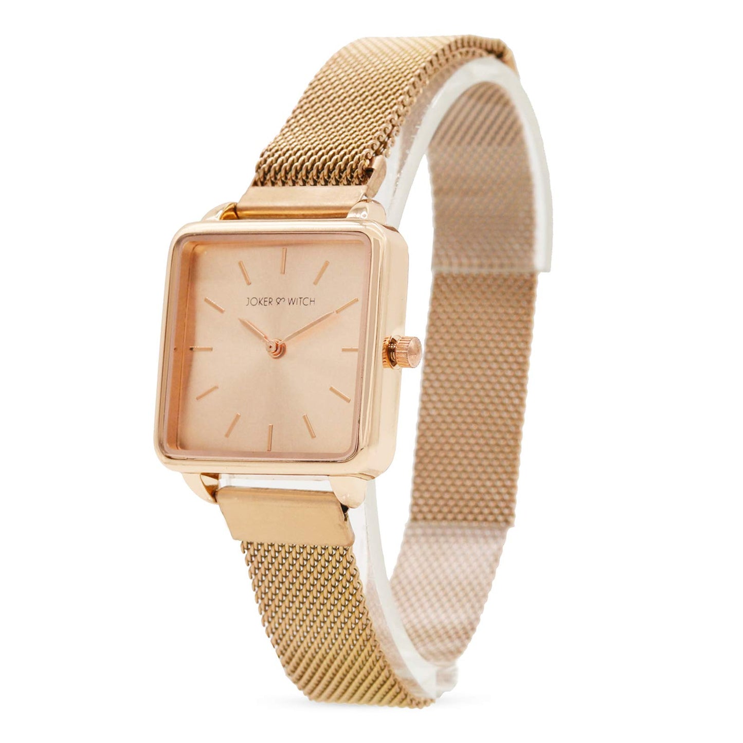 Joker & Witch Stainless Steel Sunshine Rosegold Analog Watch Bracelet Set For Women, Rose Gold Dial, Rose Gold Band