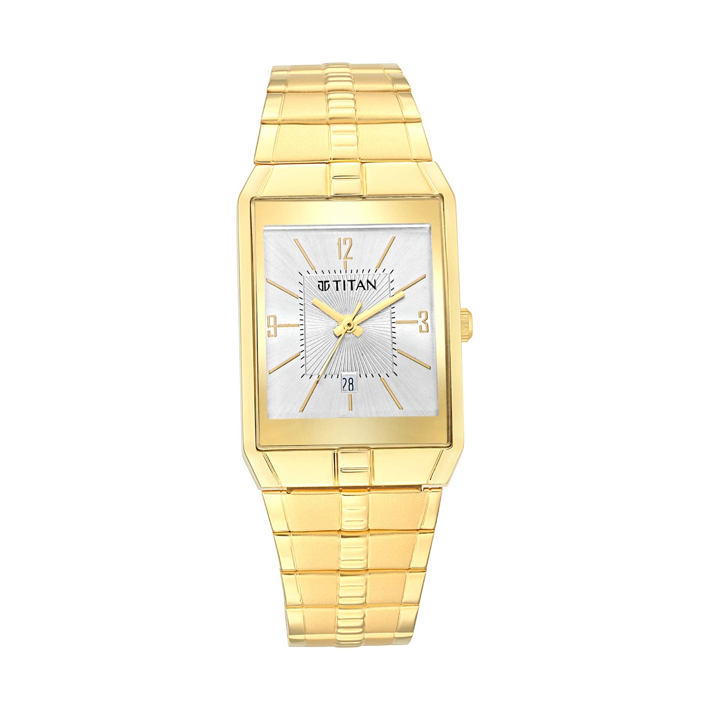 Titan Quartz Analog with Date White Dial Metal Strap Watch for Men-NS9151YM06