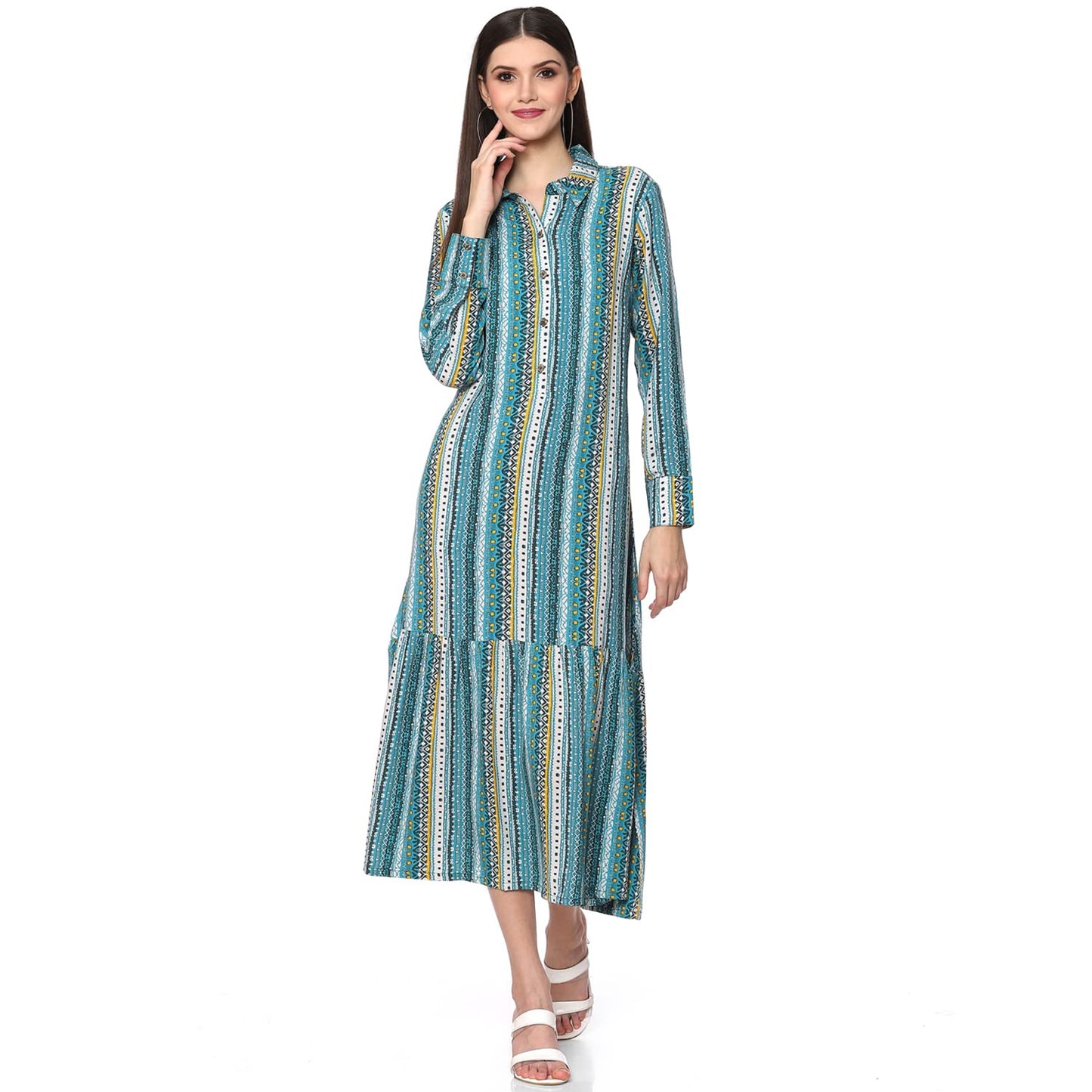 BIBA Women Printed Mix and Match(Casual D1812_Blue_34)