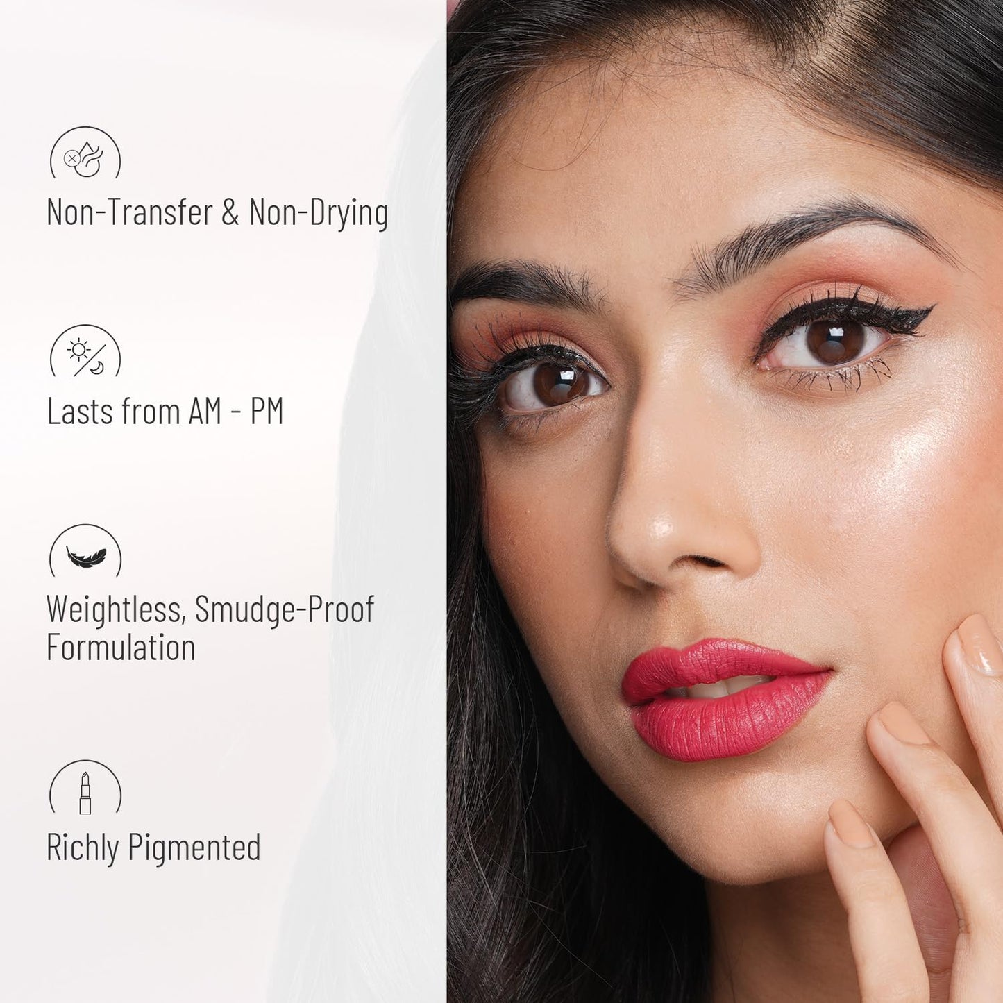 Swiss Beauty Non-Tranfer Matte Lipstick, Smooth & Waterproof, Fire Pink, 2g