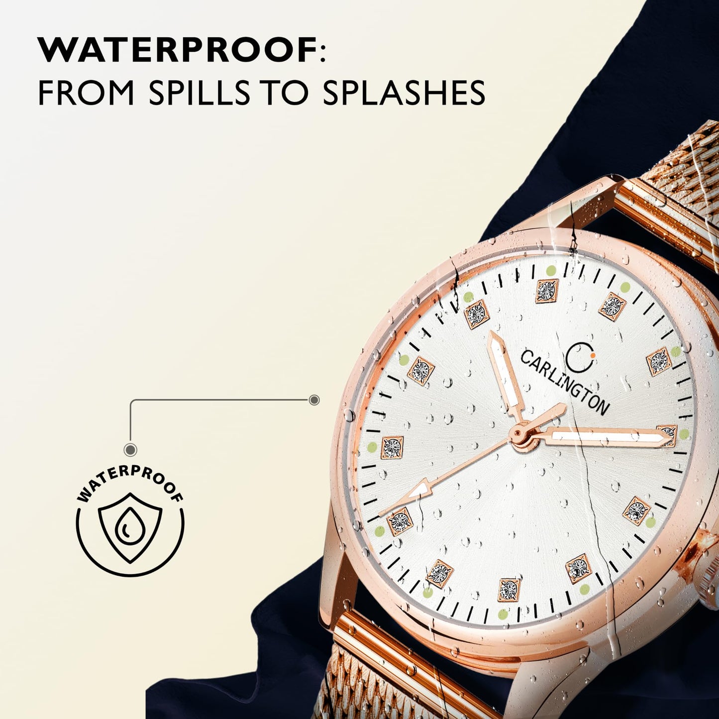 Carlington Metal Women Analog Dial Watch (Multicolour), Gold Band