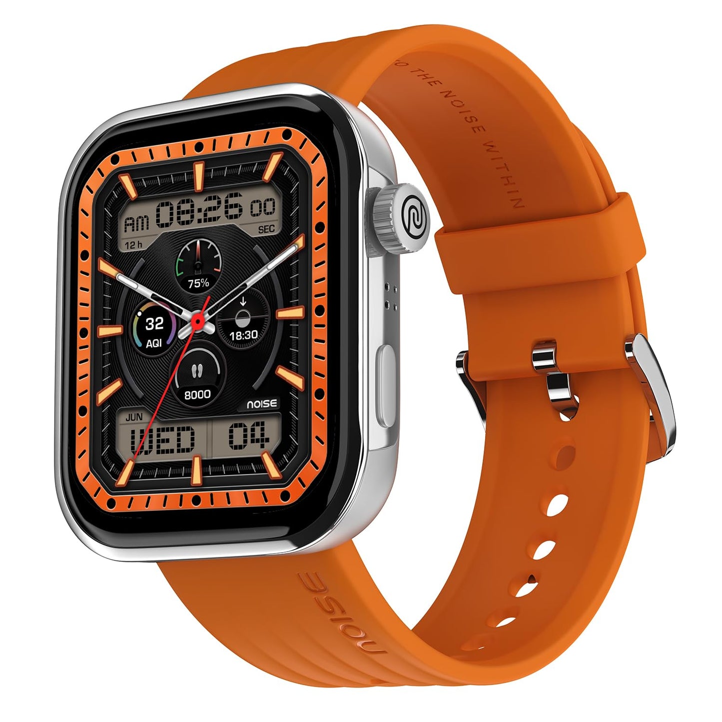 Noise Biggest Launch Pro 5 Smart Watch with 1.85" AMOLED Display, BT calling, New DIY Watch faces, Ultra personalization with smart dock, Productivity suite, 100 sports modes and more -(Sunset Orange)