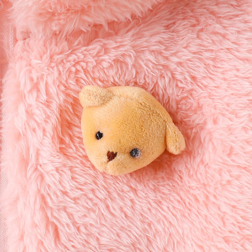 Hopscotch Girls Polyester Waist Length Jackets in Peach Color For Ages 4-5 Years