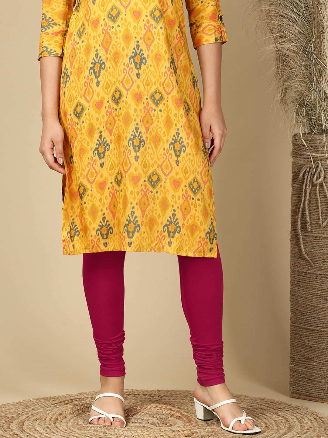 Lux Cozi PYNK Solid Premium Cotton Lycra Churidar Leggings for Women_COZI_PYNK_Churidar_89_FS_1PC