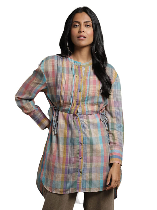 Ritu Kumar Multi-Color Printed Kurti with Pintucks