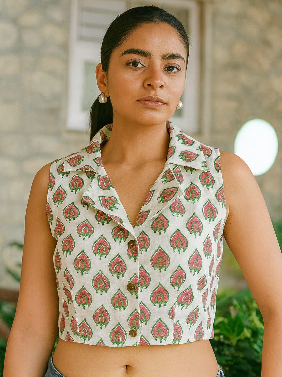 Kalbelia Shubha Vest for Women | Handmade Rajasthani Embroidered Mirror Work Waistcoat | Bohemian Ethnic Jacket | Festival & Folk Dancewear Top (varient-6, Small)