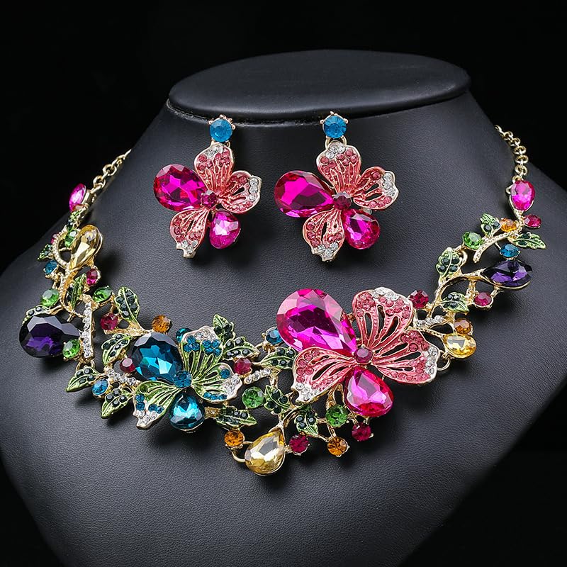Shining Diva Fashion Necklace Jewellery Set for Women Latest Stylish Design Fancy Crystal (rrsd16639s)