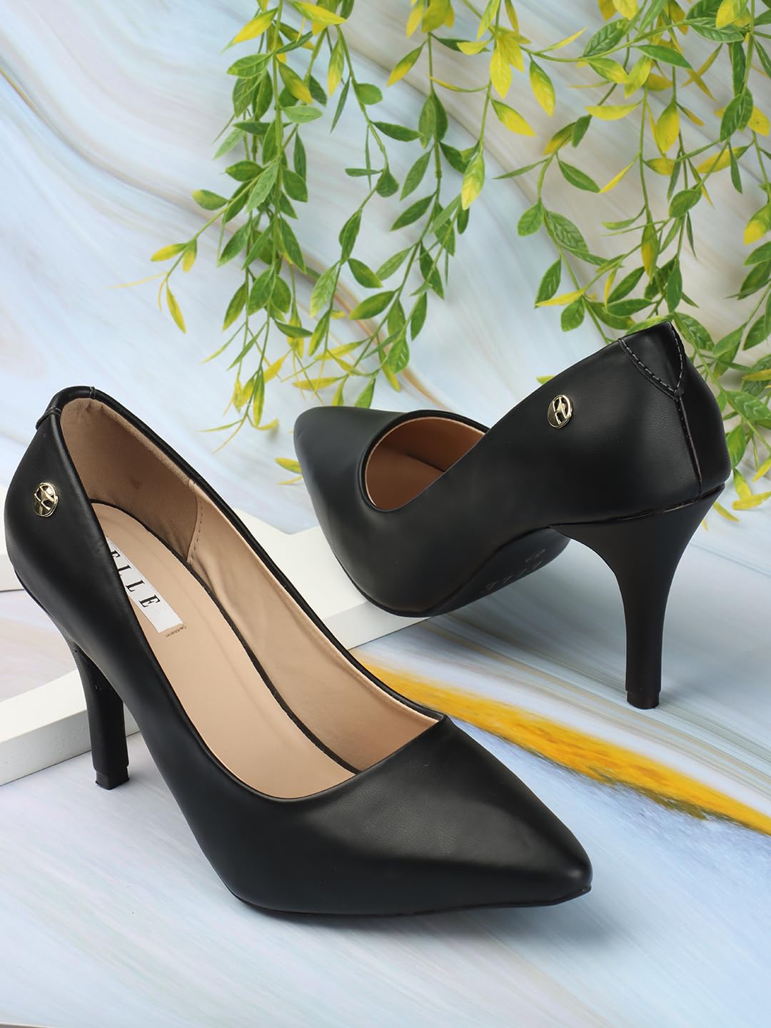 ELLE Women Pumps,Black,UK-4