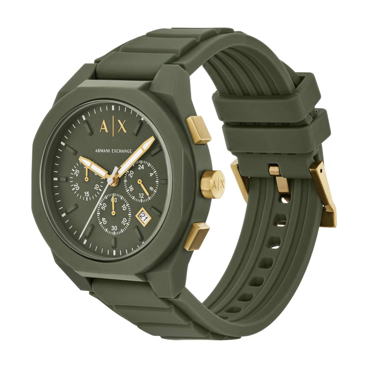 Armani Exchange N/A Green Quartz Silicone Watch AX4169