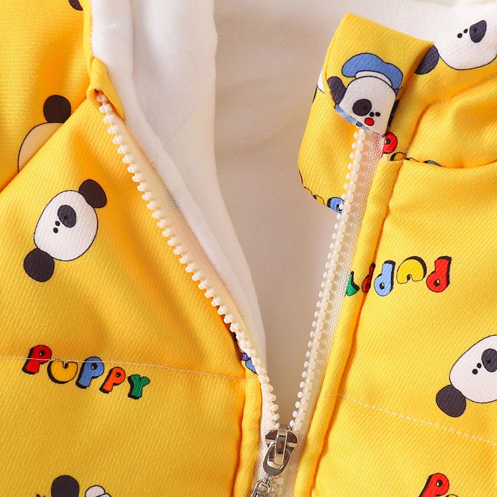 Hopscotch Girls Polyester Waist Length Jackets in Yellow Color For Ages (4-5 Years)