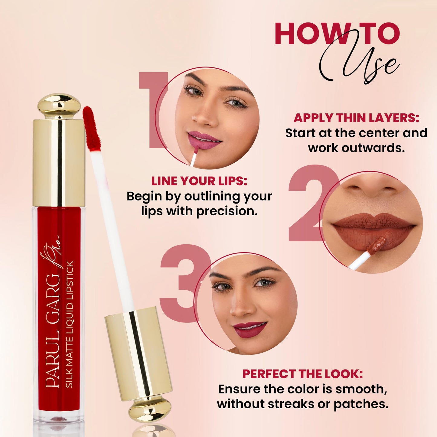 Parul Garg Beauty MUA’s Favourite Pack | 5 Silk Matte Liquid Lipsticks | Long-Wear, Smudge-Proof & Lightweight | 100% Vegan | Perfect for MUA Vanity | 3ml Each (Bridal Must Have, 3ml each)