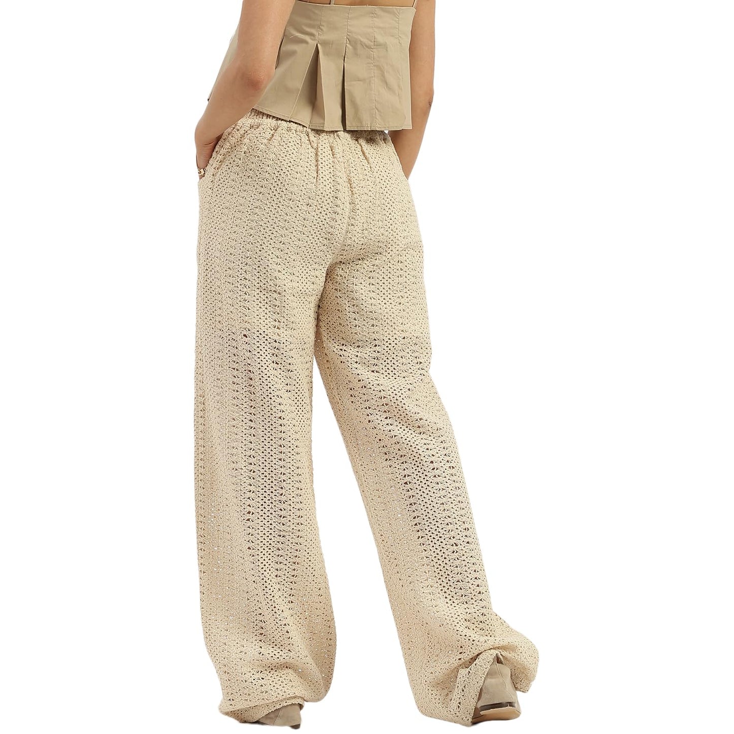 UNITED COLORS OF BENETTON Crochet Wide Leg Fit Trousers