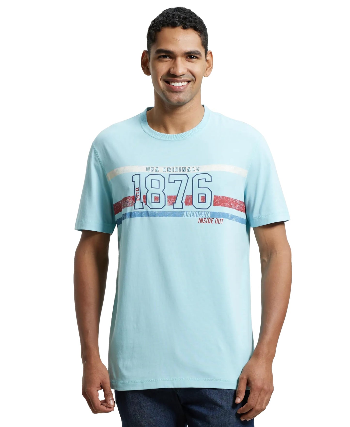 Jockey US81 Men's Super Combed Cotton Rich Graphic Printed Round Neck Half Sleeve T-Shirt (Prints May Vary)_Blue_L